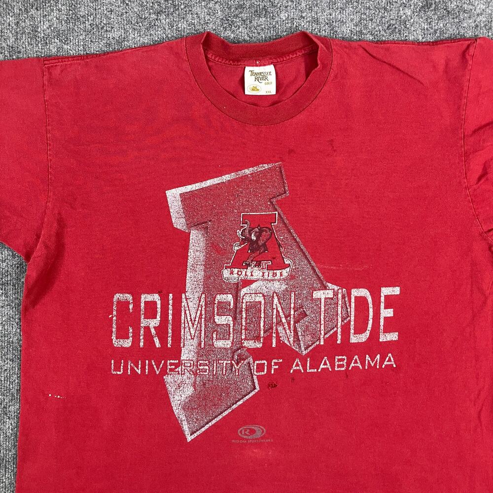 Tennessee‎ River T-Shirt Mens XXL Red Crimson Tide Alabama College Distressed